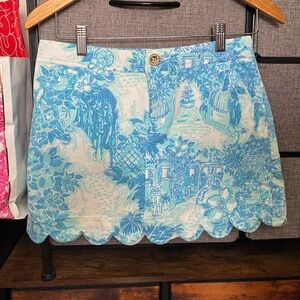 Lilly Pulitzer Blue and White Mini Skirt with shorts
